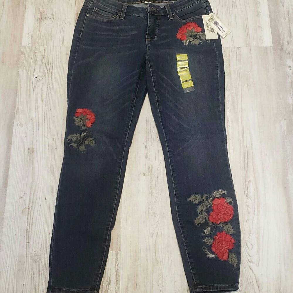 Vintage America NWT embroidered jeans
